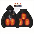 thumbnail image 5 of Kids Heated Hoodies Girls Pullover Winter Warm Graphic Sweatshirts Boys Outdoor Electric 5 Zones Heating Hoodie 11 T, Black, 5 of 7