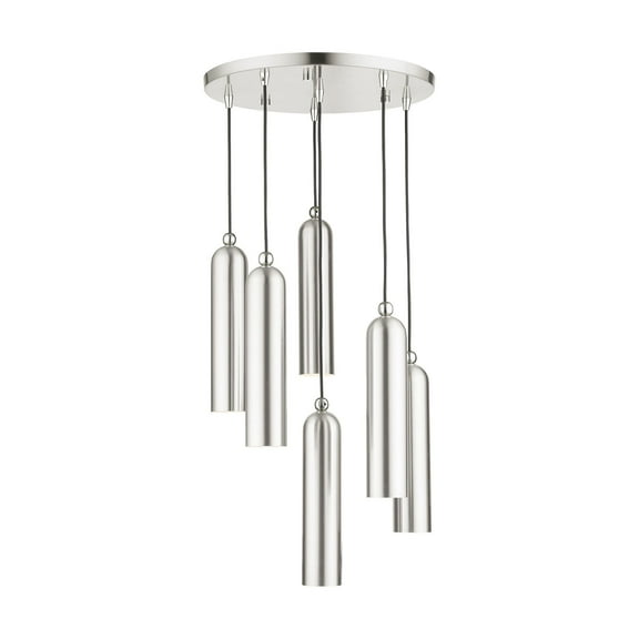 46756-91 Livex Lighting Ardmore - 6 Light Pendant in Mid Century Modern Style - 19 Inches wide by 16.5 Inches high-Brushed Nickel Finish