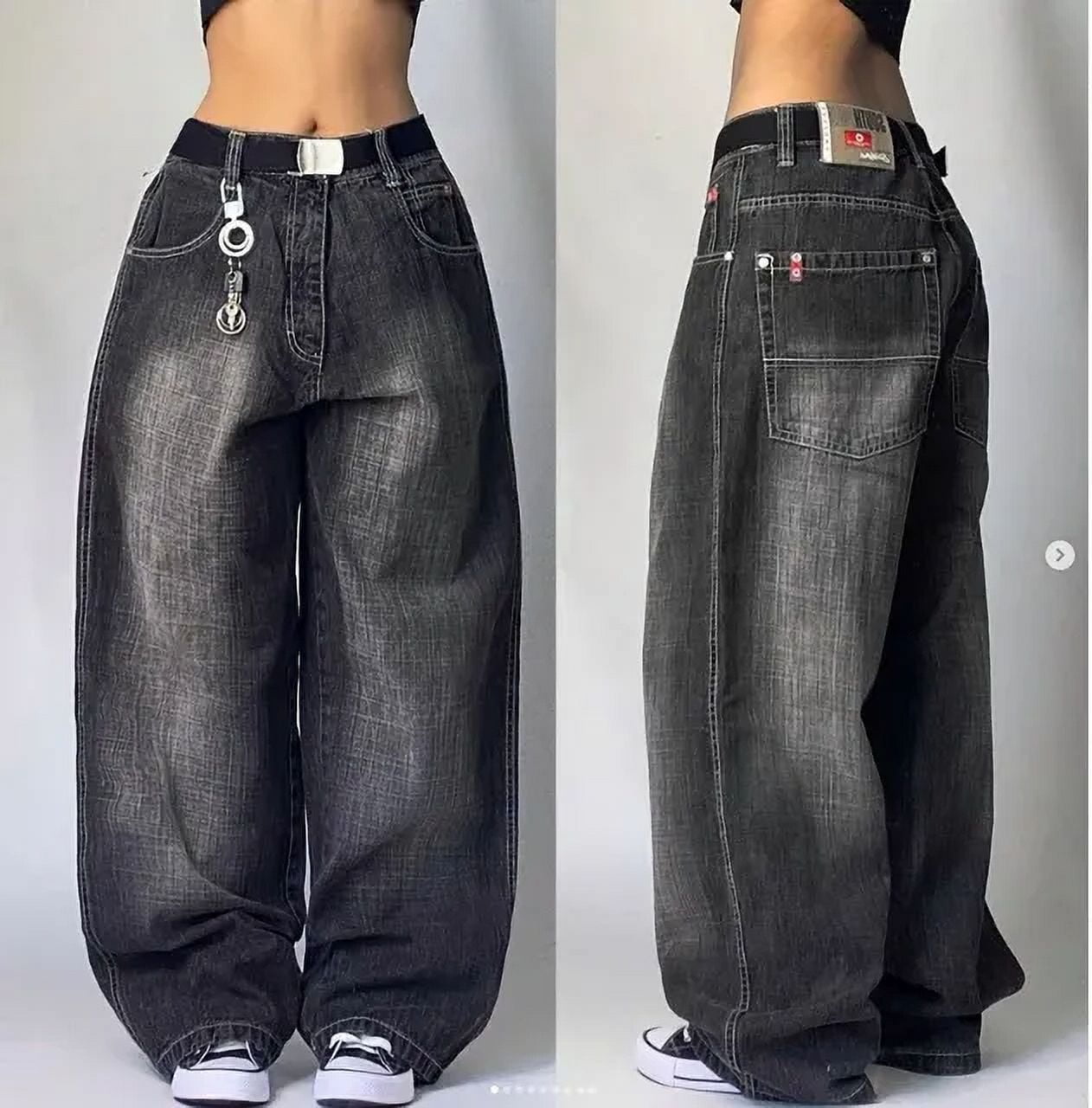 Vintage Baggy Jeans for Women Men Y2K Wide Leg Jeans Grunge