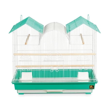HomeStock Renaissance Rhapsody Triple Roof Bird Cage with Elegant Multi-Tiered Design, Durable Construction, Spacious Interior-Color:Green