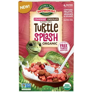 EnviroKidz Organic Turtle Splash Cereal, 10 oz (Pack of 12), Strawberry & Chocolate, Gluten Free, Non-GMO, Fair Trade, by Nature's Path