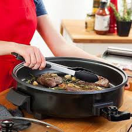 CooksEssentials Hardcoat Enamel II 14 Square Divided Skillet w/Press 