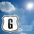 thumbnail image 5 of Letter G (5 Pack) 4 inch X 4 inch Shield Shaped Heavy Duty 3.2 mil Vinyl Decals Weather Resistant Made in the USA, 5 of 5