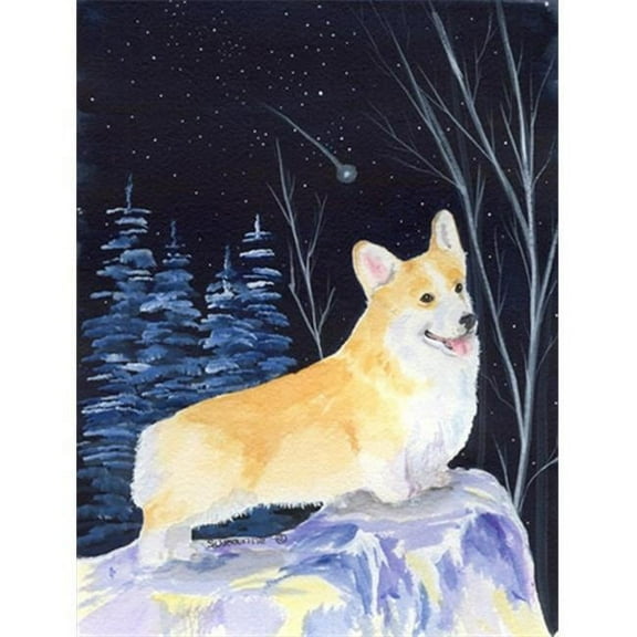 Starry Night Corgi Flag - Garden Size