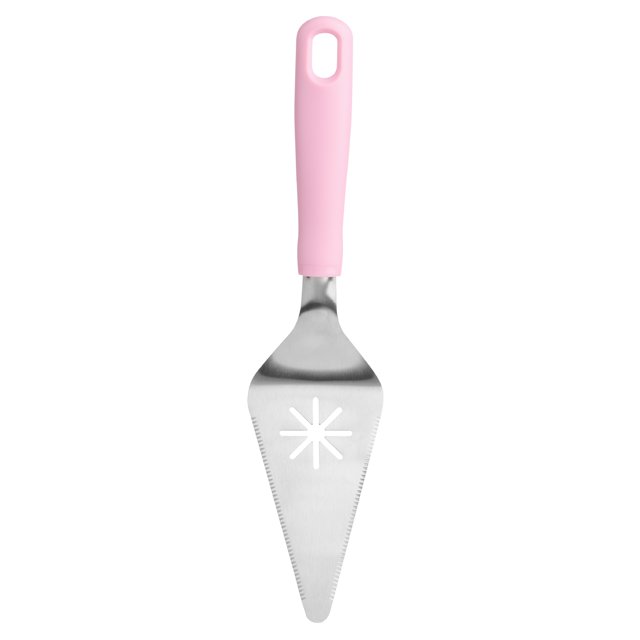 Way to Celebrate Stainless Steel Pie, Cake and Pizza Server in Soft Pink, Easter Baking Tool