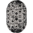 thumbnail image 1 of Unique Loom Tapis Design Ton sur Ton Portland 3' x 5' Ovale Blanc/noir, 1 of 1