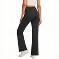 thumbnail image 4 of Womens Casual Work Dress Pants Wide Leg Yoga Pants Lounge Slacks Trousers High Waist Comfy Loose Trousers with Pockets Black, 4 of 8
