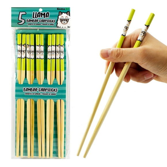 Juego de palillos GAMAGO Llama Bamboo, 5 pares, reutilizables