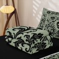 thumbnail image 5 of Feelyou Boho Damask Floral Zipper Twin Comforter Sets with Fitted Sheet and 2 Pillowcases, Mandala Skull Zipper Bedding Set, Sage Green Black, Black Reversible, 4-Piece, 5 of 7