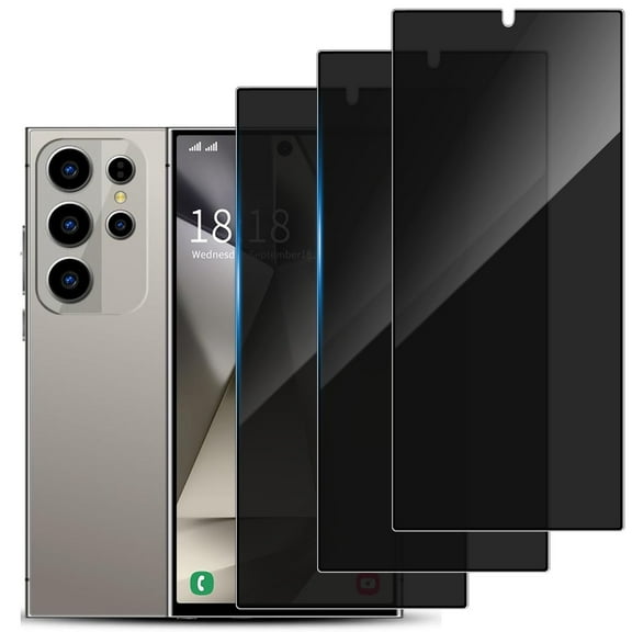 3-PACK Privacy Screen Protector Compatible with Samsung Galaxy S25 Ultra,Anti Spy Black Tempered Glass Protective Film for Samsung S25 Ultra [Easy Installation] [Bubble Free] [Case Friendly]