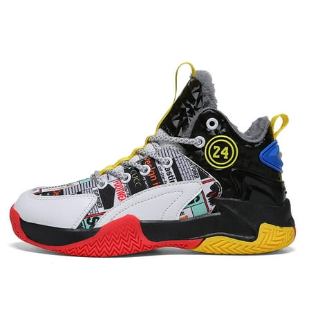 

Kids Basketball Shoes winter warm Youth Mid-Top Sneakers Non-Slip Sport Trainer Shoes for Big Kids Boys Girls