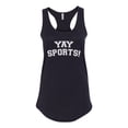 thumbnail image 2 of Wild Bobby YAY SPORTS! Sports Women Racerback Tank Top, Black, Small, 2 of 5
