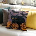 thumbnail image 3 of BANET Halloween Throw Pillow Covers Pillowcase Orange Cushion Couch Cover Short Plush Pumpkin Cushion Case Living Room Farmhouse Decorations 18x18in, 3 of 5
