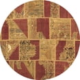 thumbnail image 1 of Ahgly Company Indoor Round Patchwork Brown Transitional Area Rugs, 5' Round, 1 of 4