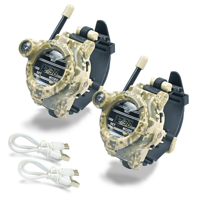 Reloj espía recargable Walkie Talkie Beenavee para niños, paquete de 2