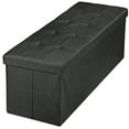 thumbnail image 2 of ZENY 43.3 Inches Folding Storage Ottoman Bench Storage Chest Foot Rest Stool Bed End Bench with Foam Padded Seat, Holds up to 660 lb, Black, 2 of 8