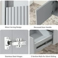thumbnail image 5 of Floating Bathroom Vanity 32 Inch, Wall Mounted Bathroom Vanity with Ceramic Sink and 2 Drawers for Storage, Modern Wave-Carved Design Wooden Sink Cabinet, Grey, 5 of 7