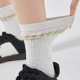 thumbnail image 5 of OVBMPZD Ruffle Women Socks Size 9-11 White Crew Cotton Fall Nude Socks Fun Socks for Women, 5 of 6