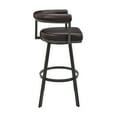 thumbnail image 5 of Armen Living Nolagam 30" Swivel Metal & Faux Leather Bar Stool in Brown, 5 of 11