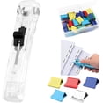 thumbnail image 1 of Agrafeuse Pince à Reliure Portable - Comprend 50 Pinces Réutilisables, Distributeur Portatif de Pinces pour Papiers de Bureau, Fournitures de Bureau pour Reliure, Pinces à Papier pour Documents (Blanc), 1 of 6