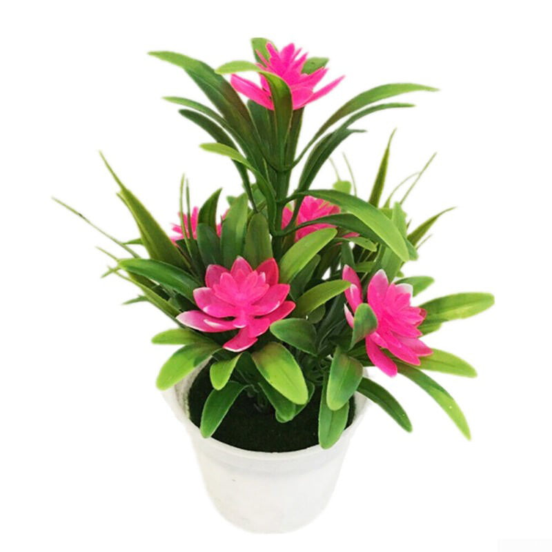 Realistic Artificial Flowers Plant In Pot Outdoor Home Office Decoration Gift