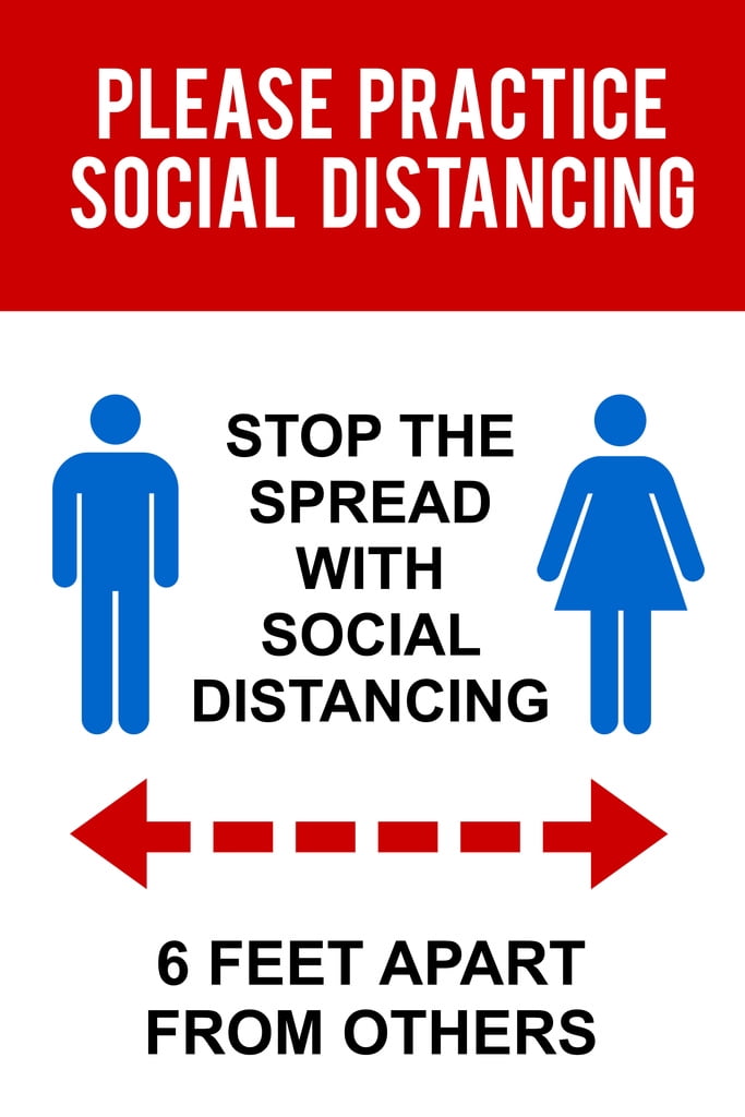 Sign 6 Feet Apart Signage Stop The Spread Official For Store School