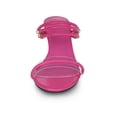 thumbnail image 6 of BLISSFUL STEP Women's Slip on Clear Glass Heel Wedge Sandals Hot Pink 10, 6 of 8