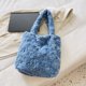 thumbnail image 2 of Bolso con asa superior para mujer, bolso de hombro de felpa suave para otoño e invierno (azul), 2 of 7