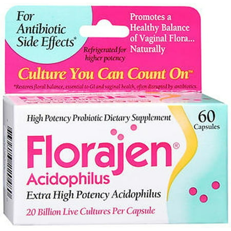 Florajen Florajen Acidophilus Probiotic Capsules, 60 (Best Probiotic Pills For Bv)