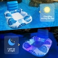 thumbnail image 3 of Inflatable Pool Floats Chair with Color Changing Light, Button Battery Powered Water Floats with Cup Holder,Beach Float Pool Sofa, Pool Raft Lounge Pool Floats for Adult, 3 of 8