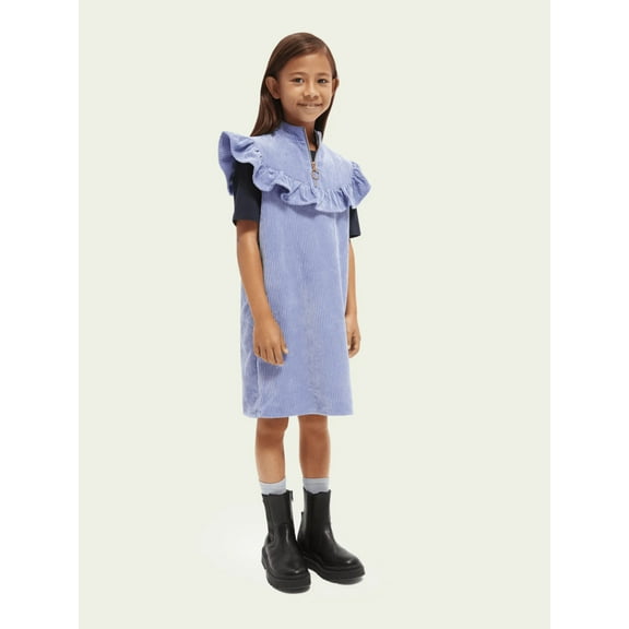 ScotchSoda Corduroy Ruffle Yoke Dress