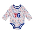 thumbnail image 2 of Newborn & Infant Philadelphia 76ers Little Champ Long Sleeve Bodysuit, Pants & Cuffed Knit Hat 3-Piece Set, 2 of 5