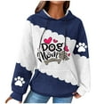 thumbnail image 3 of DDAPJ pyju Women's Waffle Knit Hoodies Valentine's Day Love Heart Graphic Printed Hooded Sweatshirts Loose Casual Drawstring Pullover Hoodie with Kangaroo Pocket X-Blue M, 3 of 5