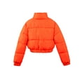 thumbnail image 2 of A2Y Women's Cropped Zipper Puffer Jacket Orange M, 2 of 4