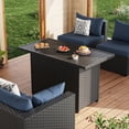 thumbnail image 3 of MRUAKA 8 Pieces Patio Conversation Set With Firepit, Outdoor Sectional PE Rattan Wicker Furniture Seat,Blue, 3 of 8