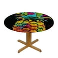 thumbnail image 3 of JEUXUS Colorful Pineapple Round Table Cover Waterproof Fitted Tablecloth with Elastic Edge Table Cover for Outdoor/Indoor Use, 3 of 7