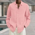 thumbnail image 2 of Rggeeun Mens Shirts Male Fall Casual Lapel Striped Stretch Short Sleeve Button Shirt Streetwear Tops, 2 of 8