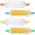 thumbnail image 3 of 12 Pieces Corn Cob Holders and Dish Set,Casewin Transparent Dish Stainless Steel Skewer Needle BBQ Tool and Plastic Corn Tray, 3 of 7