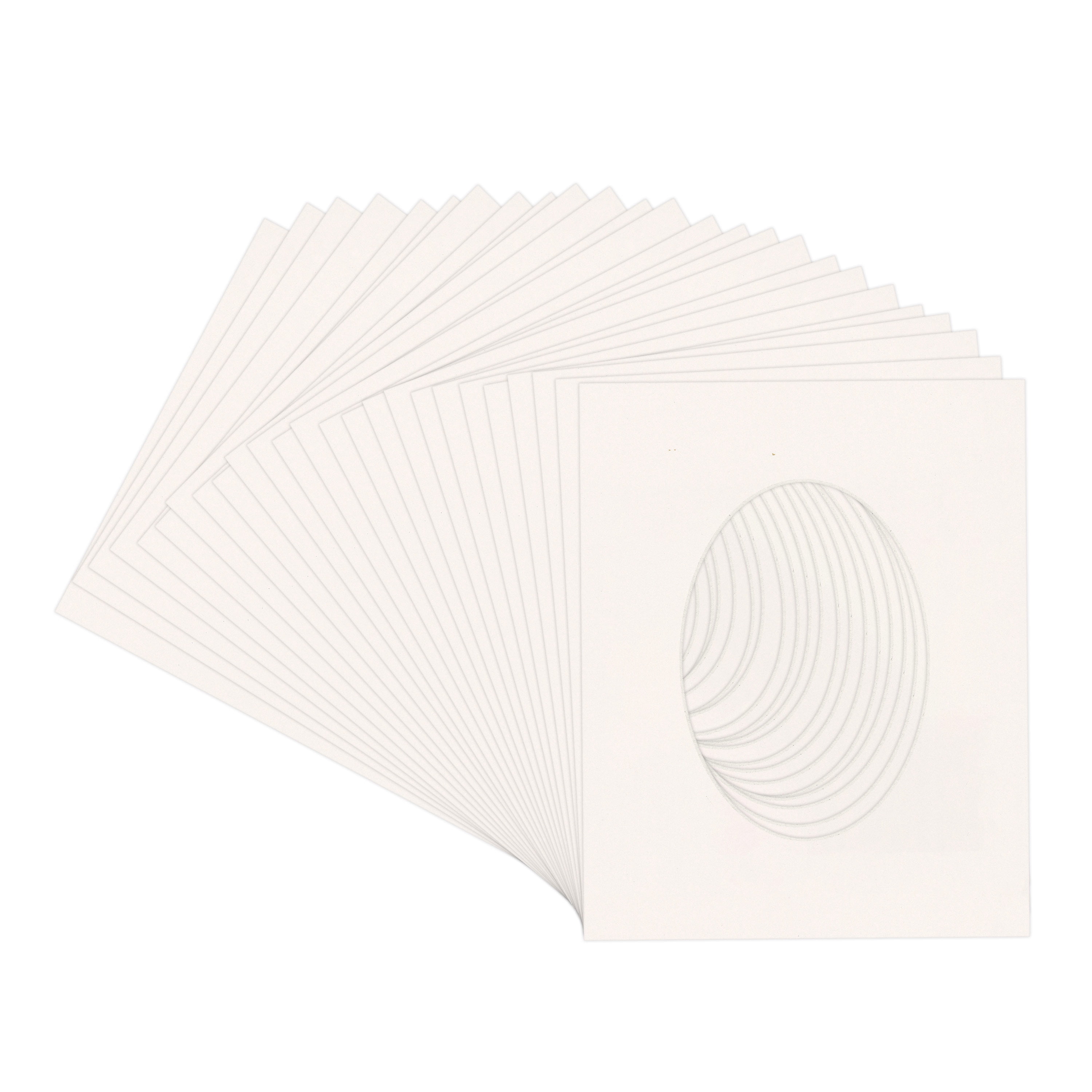 Silver Mist Picture Frame Mat for 18x24 Frames - Oval Opening for 13x19 Photos - 25 Mats