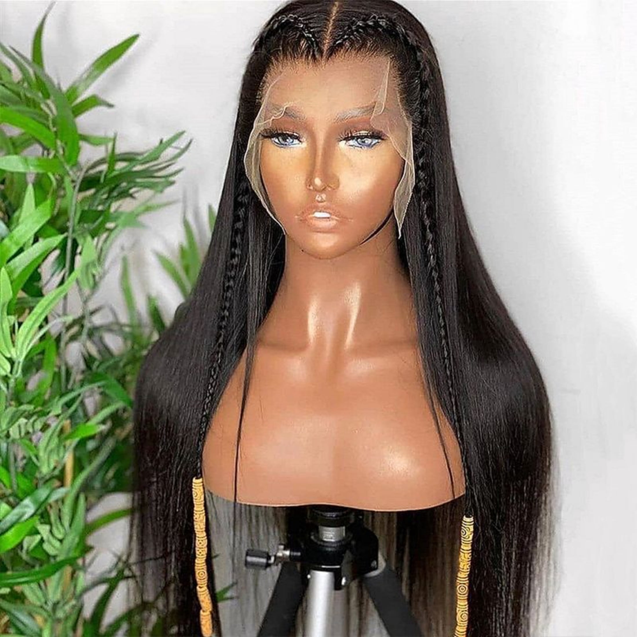 Women's long layered wig, natural wave wig, human hair side parting, heat resistant, lightweight, tangle free, suitable for daily use and clothing
