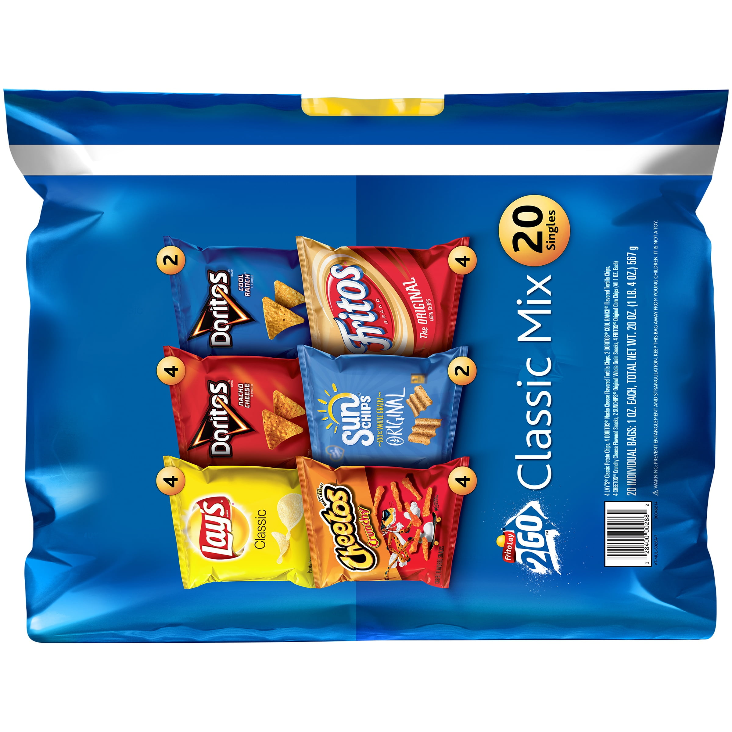 Frito Lay 2go Classic Mix Variety Pack 1 Oz 20 Ct