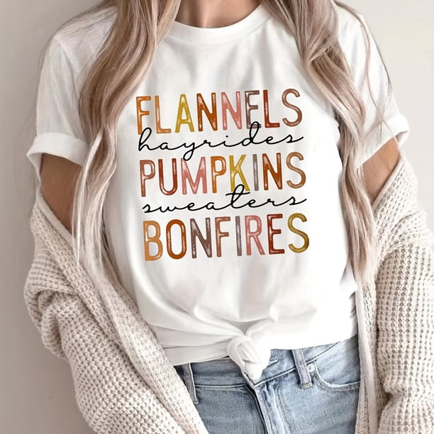 Colorful Letter Print Crew Neck T-Shirt, Casual Short Sleeve Top For Spring & Summer, Women's Clothing