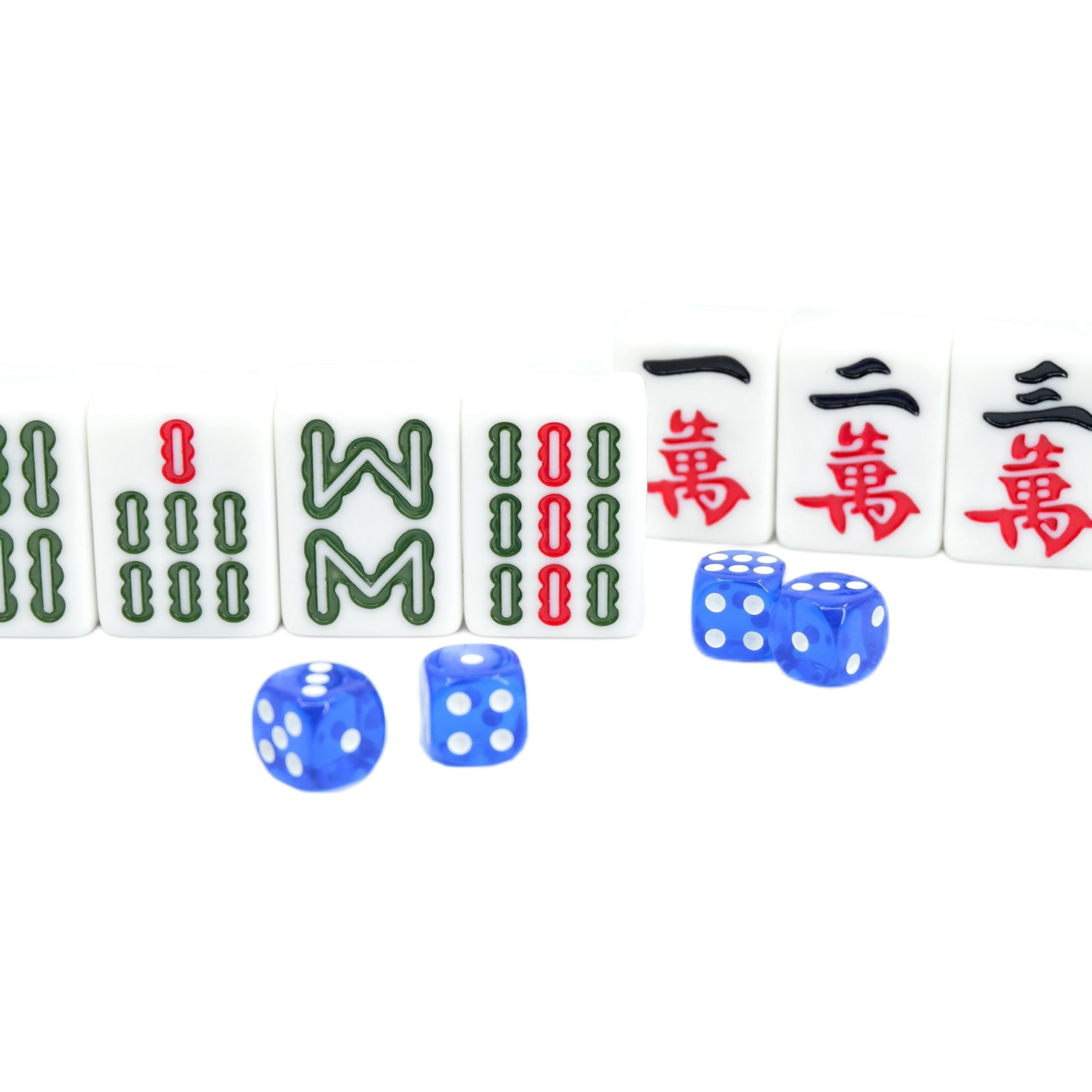 Complete American Mahjong Set with 166 White Tiles (1.2"), 4 Dice, and A Storage Case, Ideal for Game Nights and Gifts