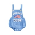 thumbnail image 3 of Jamsmile Newborn Boys Rompers Summer 4th Of July Romper Bodysuits With Towel Embroidery Independence Day Clothing Playsuits, 3 of 5