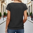 thumbnail image 4 of Bainana Womens Shirts Solid Color Short Sleeve V Neck Top Stylish Comfort Fit Women'S School Work Summer T-Shirts Black Size Xl, 4 of 6