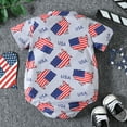 thumbnail image 2 of Quealent 4th of July Baby Bodysuit Romper One Piece Baby Boy Girl Outfit Usa Flag Romper American Flag Clothes Independence Day Baby Boys Girls Clothes Grey,6-9 Months, 2 of 5