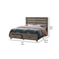 thumbnail image 5 of Benjara Ach Wood Queen Storage Bed with 2 Drawers, Plank Style Headboard, Brown, 5 of 5