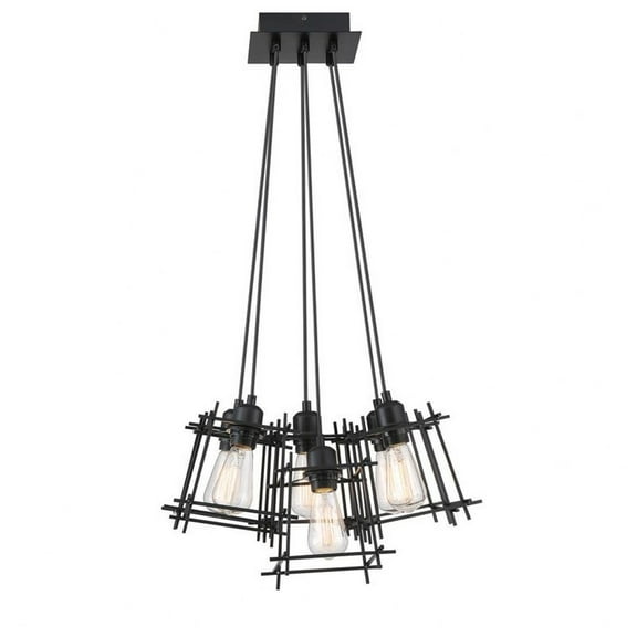Lite Source Ls-19535 Kansas 6 Light 19" Wide Multi Light Pendant - Black