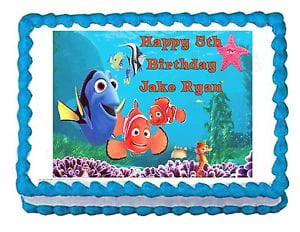 FINDING NEMO 7TH BIRTHDAY HAPPY BIRTHDAY PRECUT EDIBLE 7.5 INCH CAKE TOPPER U156 