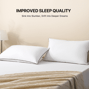 Howsheep Feather Down Pillows Set of 2, Medium Firm Hotel Bed Pillow 2 Pack, Queen Size, 20 x 30 in.